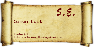 Simon Edit névjegykártya